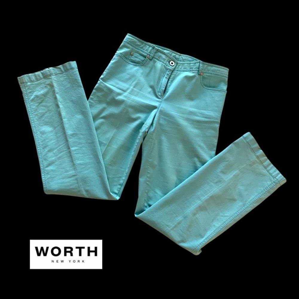 Vintage Worth Petite Aqua Pants - Size 8